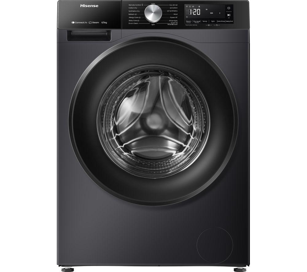 Hisense 3s Series Wd3s8043bb3 Wifi-enabled 8 Kg Washer Dryer - Black, Black