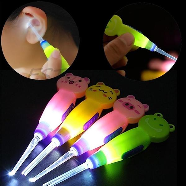 BeautyBaby Cartoon Animals LED Light Detachable 3x Ear-pick Wax Remover Pick Earpick Clean Ears 1pcs