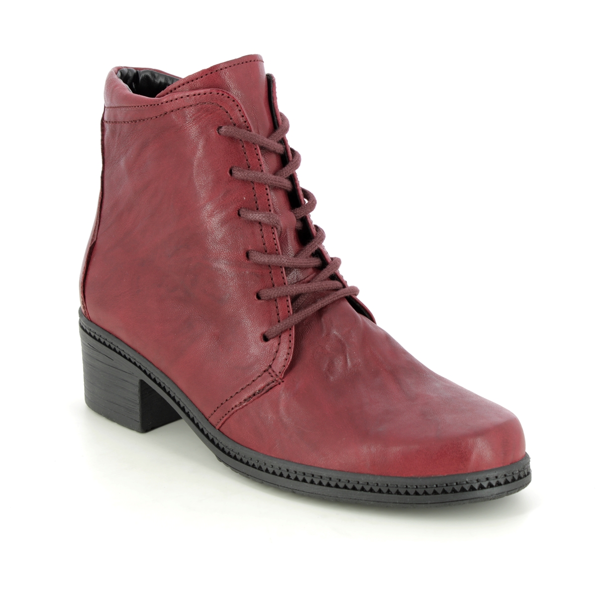 Gabor 94.661.55 Mena Soul Red Leather Womens Lace Up Boots