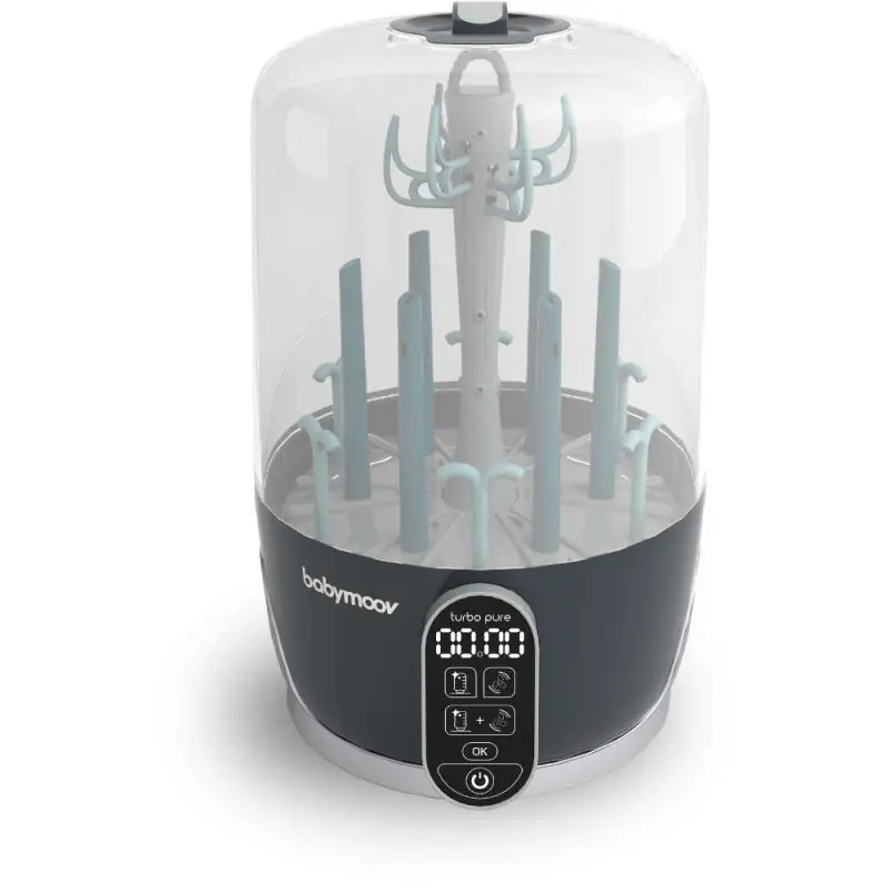  Turbo Pure Sterilizer & Dryer for Baby Bottles and Breast Pumps, Clear/Black