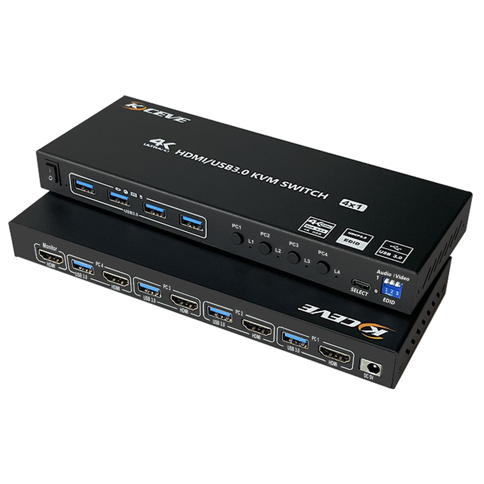 3d Printing Machine Kvm Switch 2 Monitors 24 Computers Kc-kvm401a Usb 3.0hdmi Kvm Black