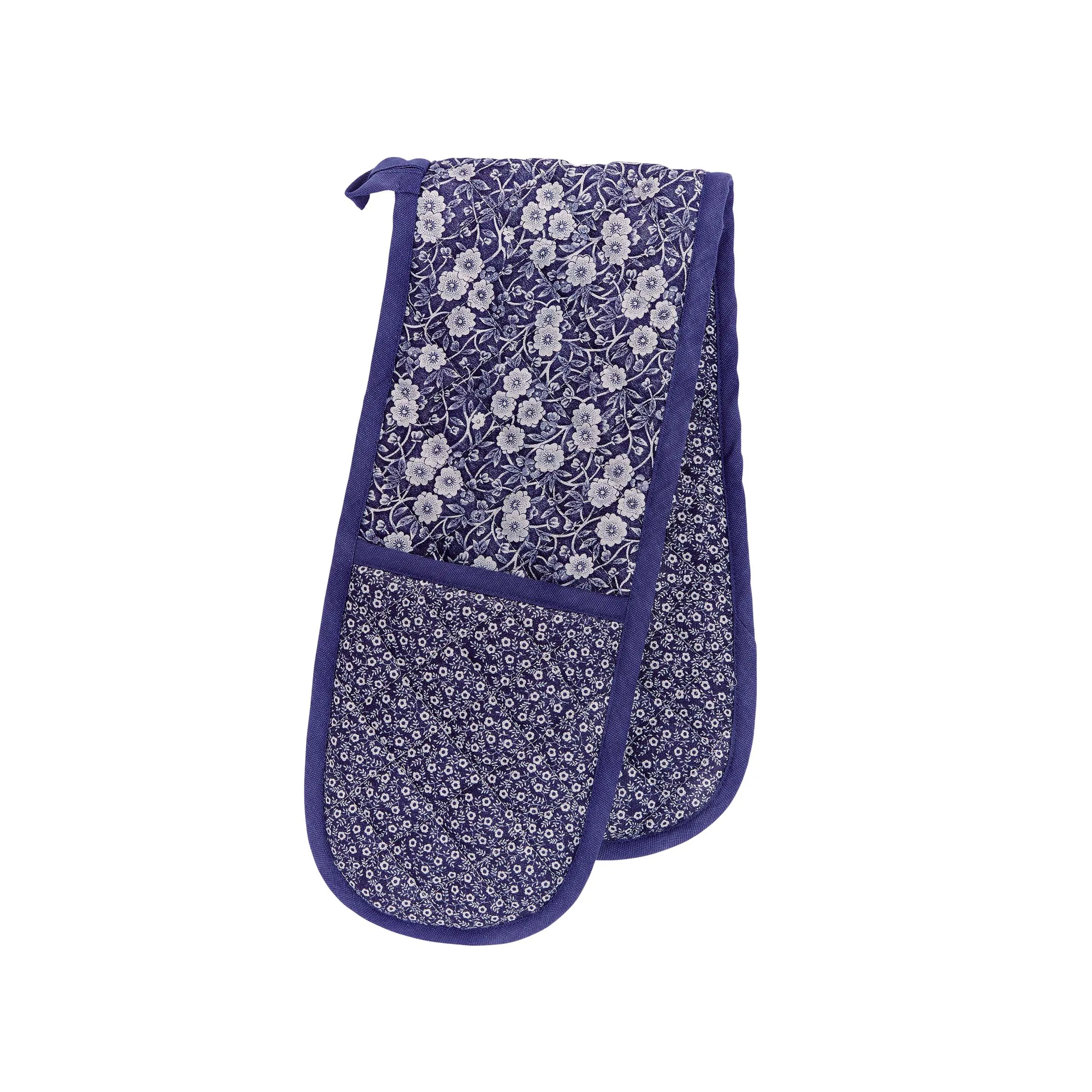 Burleigh X Bedeck Of Belfast Calico Double Oven Gloves, Blue