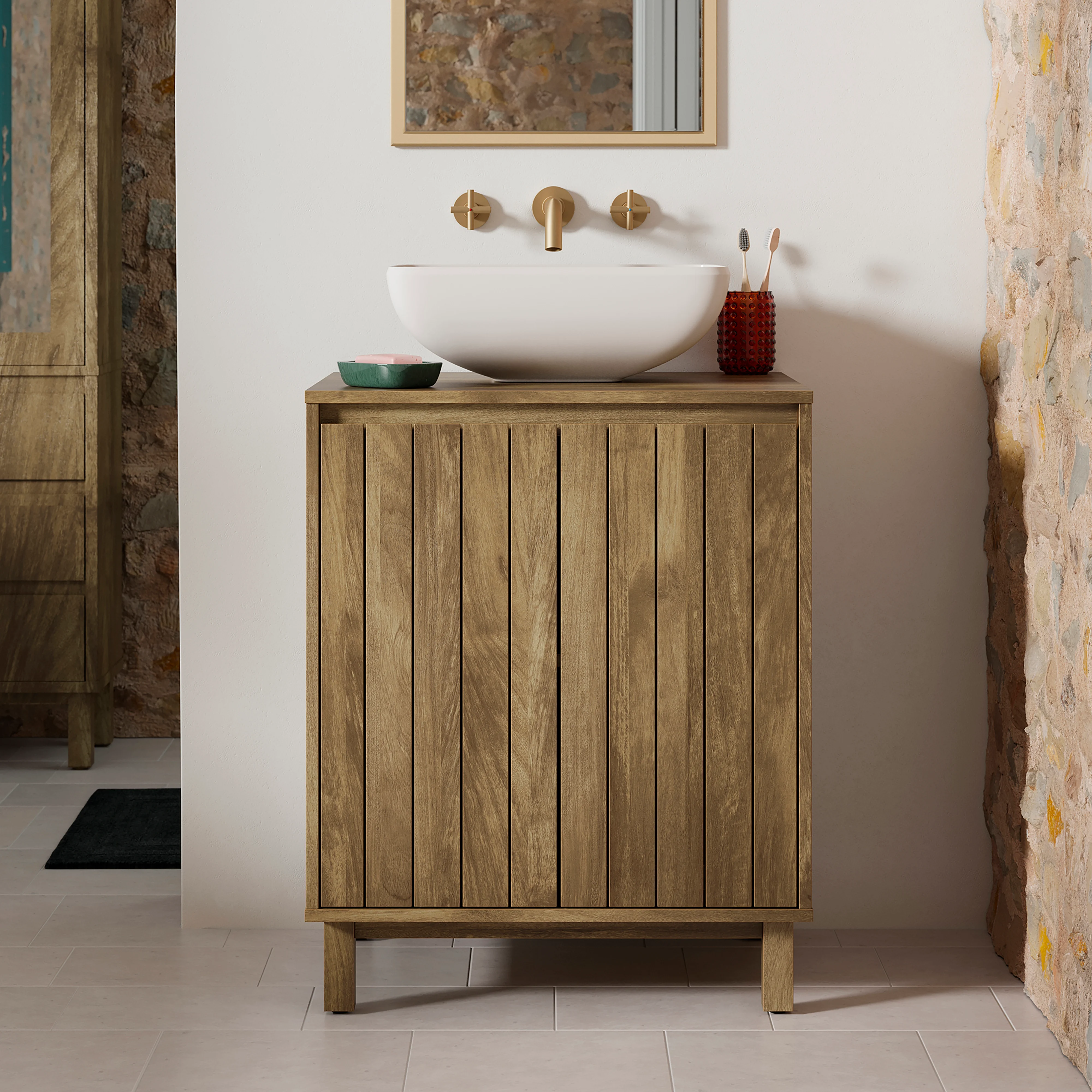 Dunelm Humphrey Vanity Unit Brown