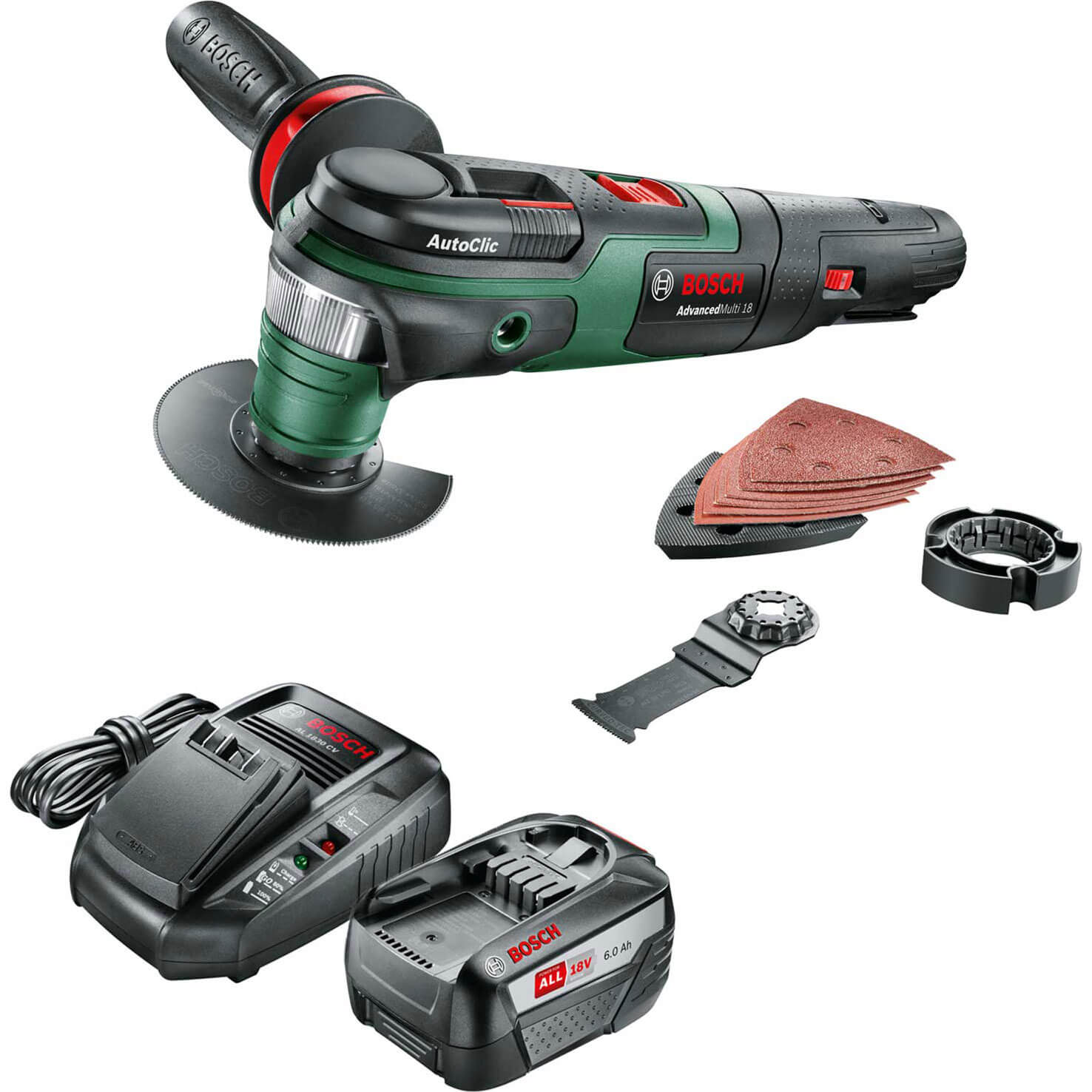 Bosch DIY Bosch ADVANCEDMULTI 18v Cordless Starlock Oscillating Multi Tool 1 x 6ah Li-ion Charger No Case