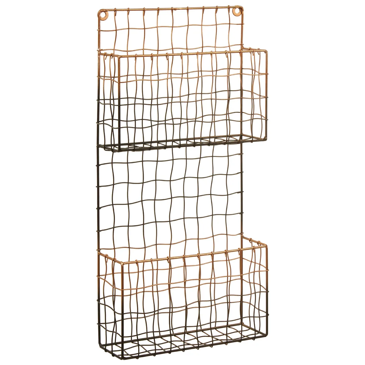 Premier Mimo Wire Wall Mounted Magazine Rack - Black/Rose Gold