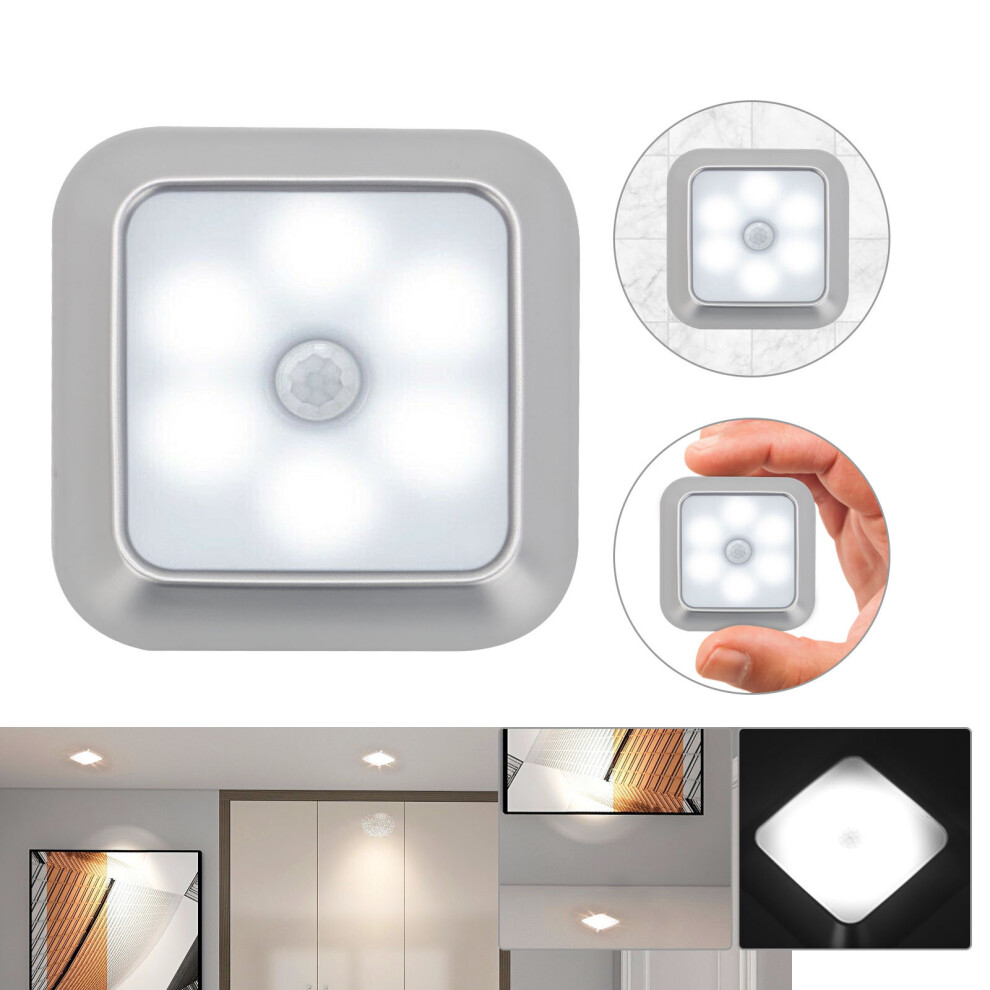 Unbranded 6 Led Motion Sensor Lights Pir Wireless Night Light Stair Lamp Battery
