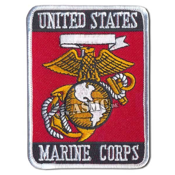 Unbekannt Insigne US Tissu Marine Corps rectangulaire Blanc/Blanche, Jaune, Noir/noire, Rouge