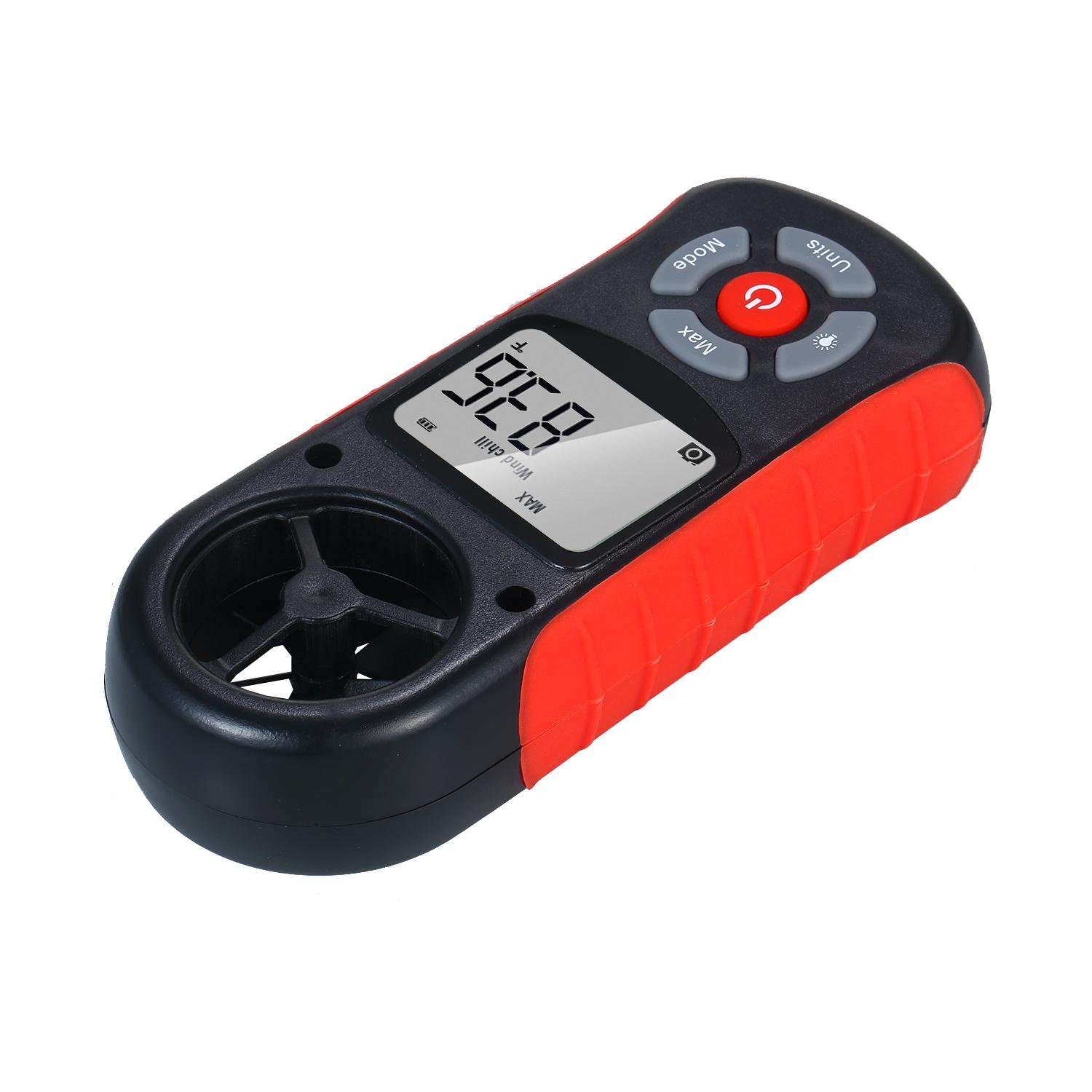 TOMTOP JMS 8 in 1 Handheld Digital Anemometer Wind Speed/Wind Chill/Temperature/Humidity/Heat Index/Dew black