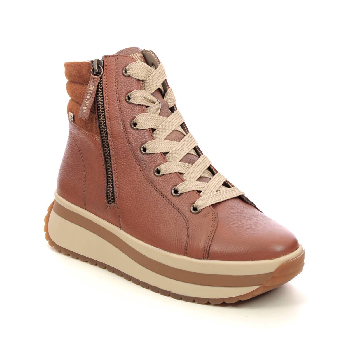 R-EVOLUTION W0962-24 Ladies Brown Zipper Boots Colour: Brown, Size: 42