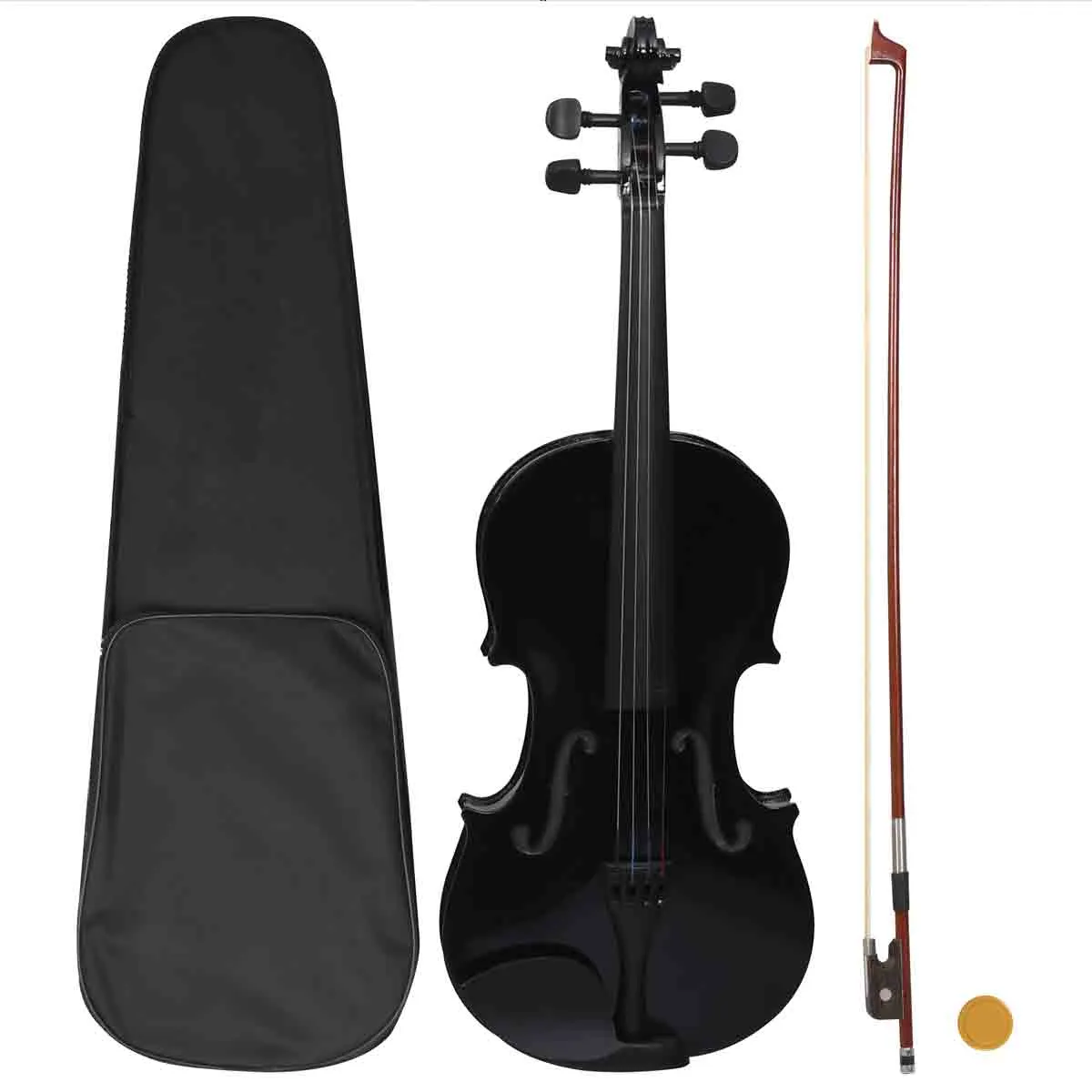 VidaXL Violin Full Set with Bow and Chin Rest Black 4/4