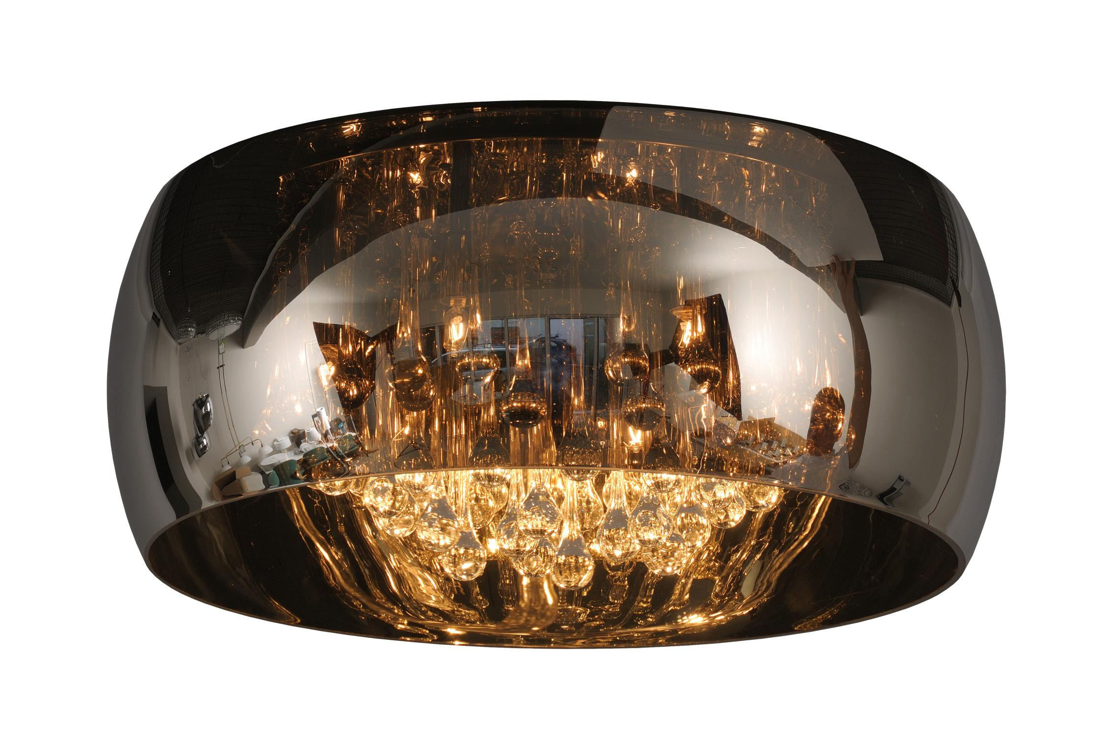 Lucide 29875 Pearl 5 Light Flush Ceiling Fitting With Smoked Glass Shade
