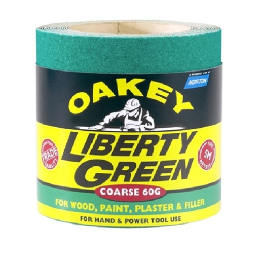 Oakey Liberty Green Sandpaper Roll 5m x 115mm 80 Grit | 66261116688