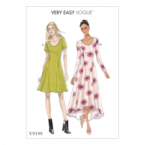 Vogue Patterns Woman\'s Knit Fit and Flare Dresses Sewing Pattern V9199 Sizes - 6-22