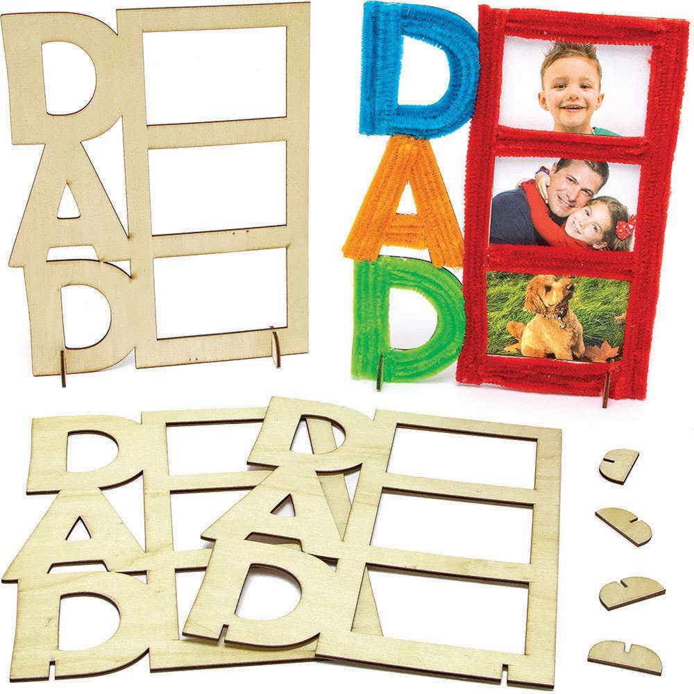 Baker Ross DAD Wooden Photo Frames (Pack of 4)