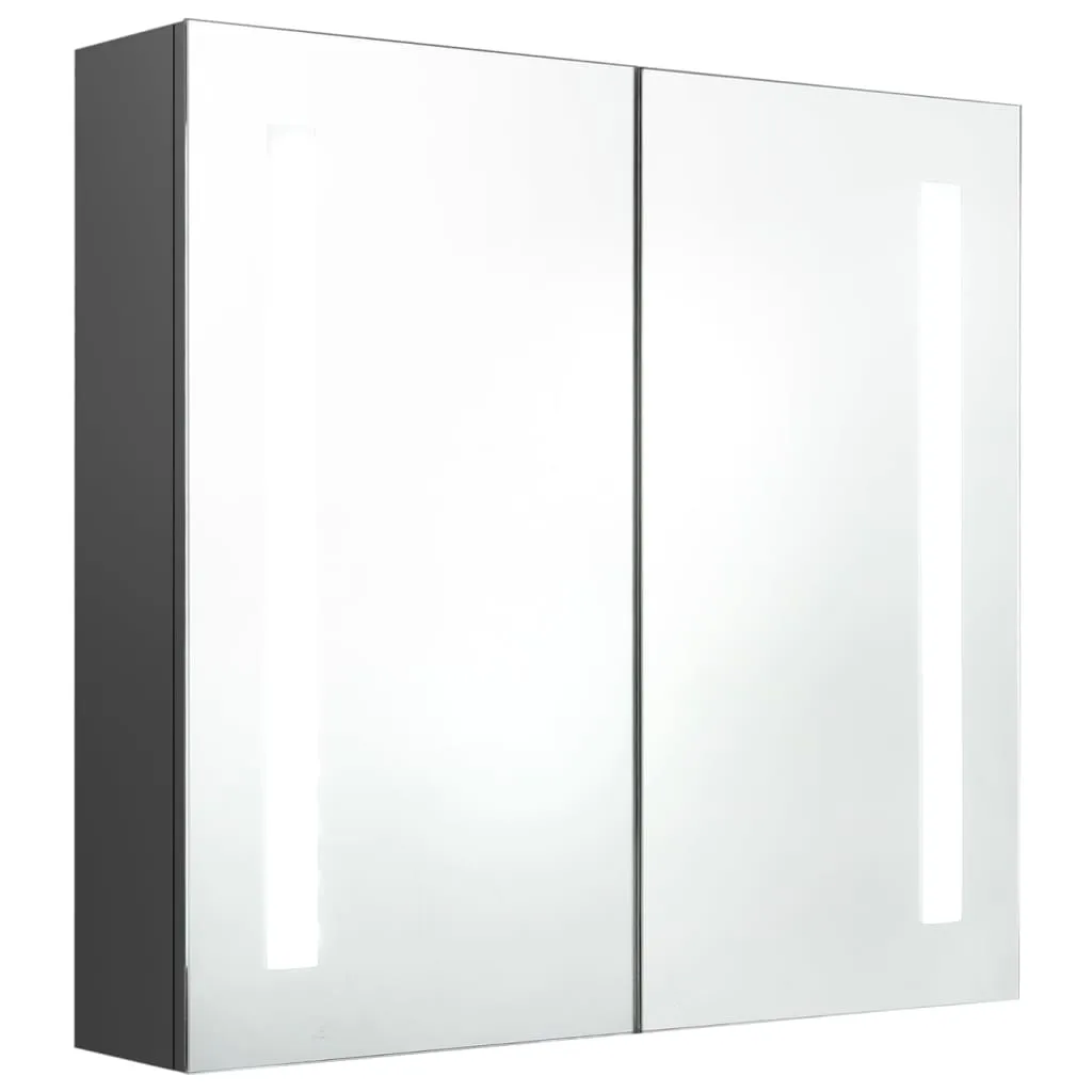 VidaXL LED Bathroom Mirror Cabinet Grey 62x14x60 cm