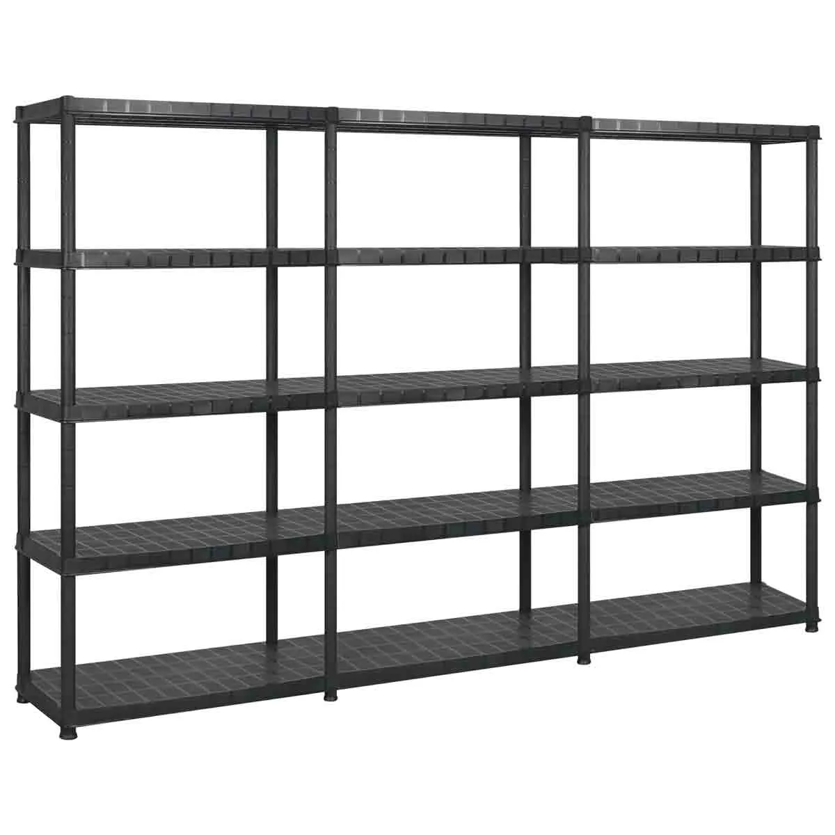 VidaXL Storage Shelf 5-Tier Black 274.5x45.7x185 cm Plastic