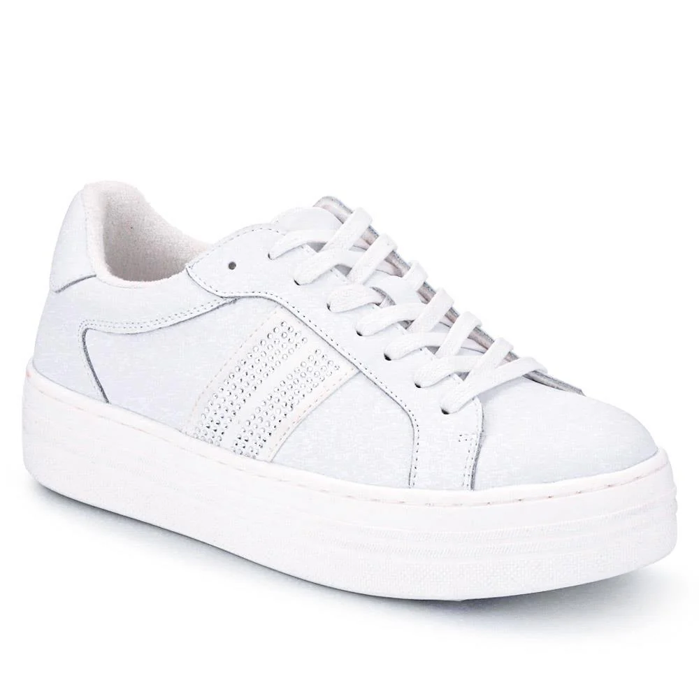 Leather Platform Trainers - Belbrk41047 / 327 060 - White