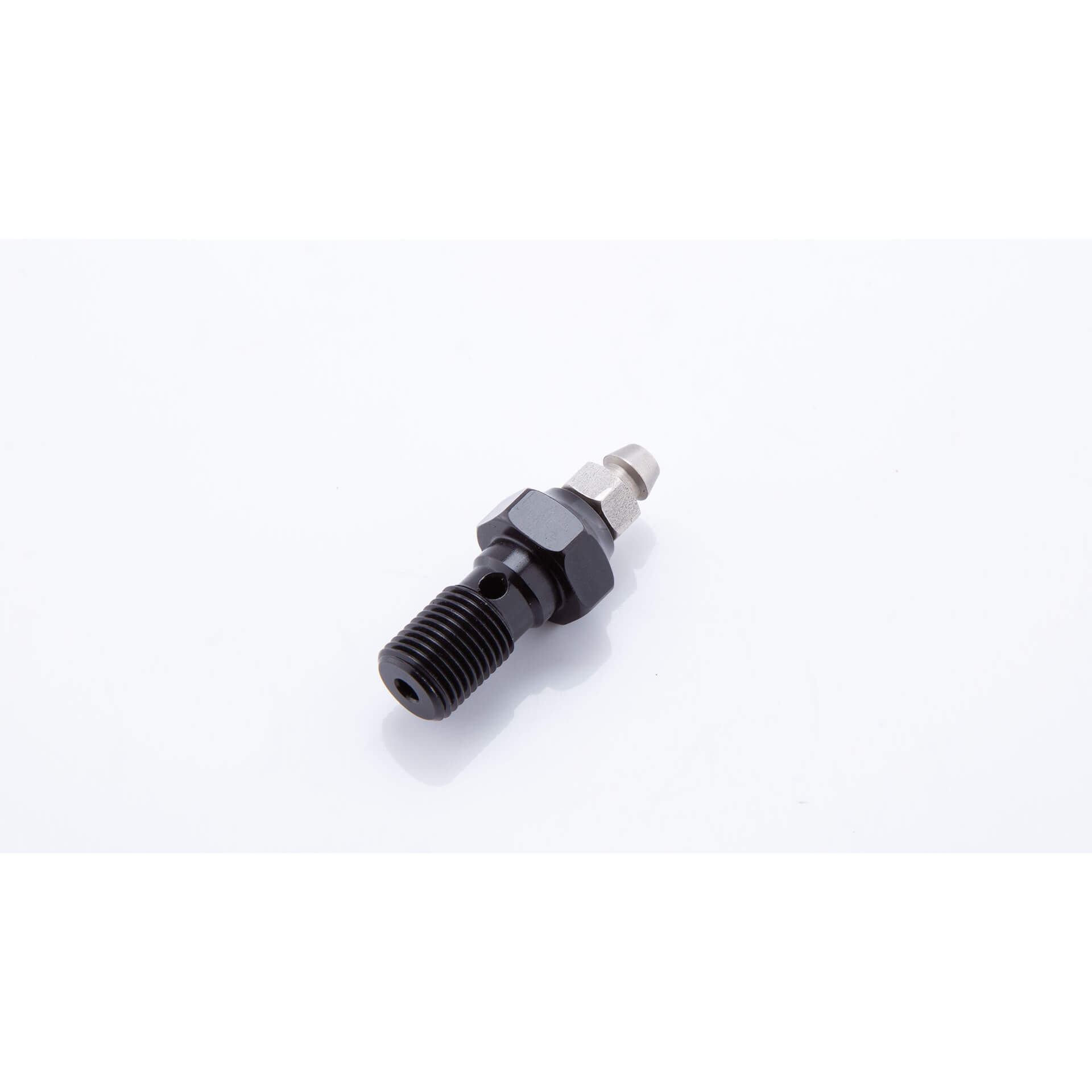 LSL Aluminium banjo bolt M10x1.00, black, with bleeder nipple, black