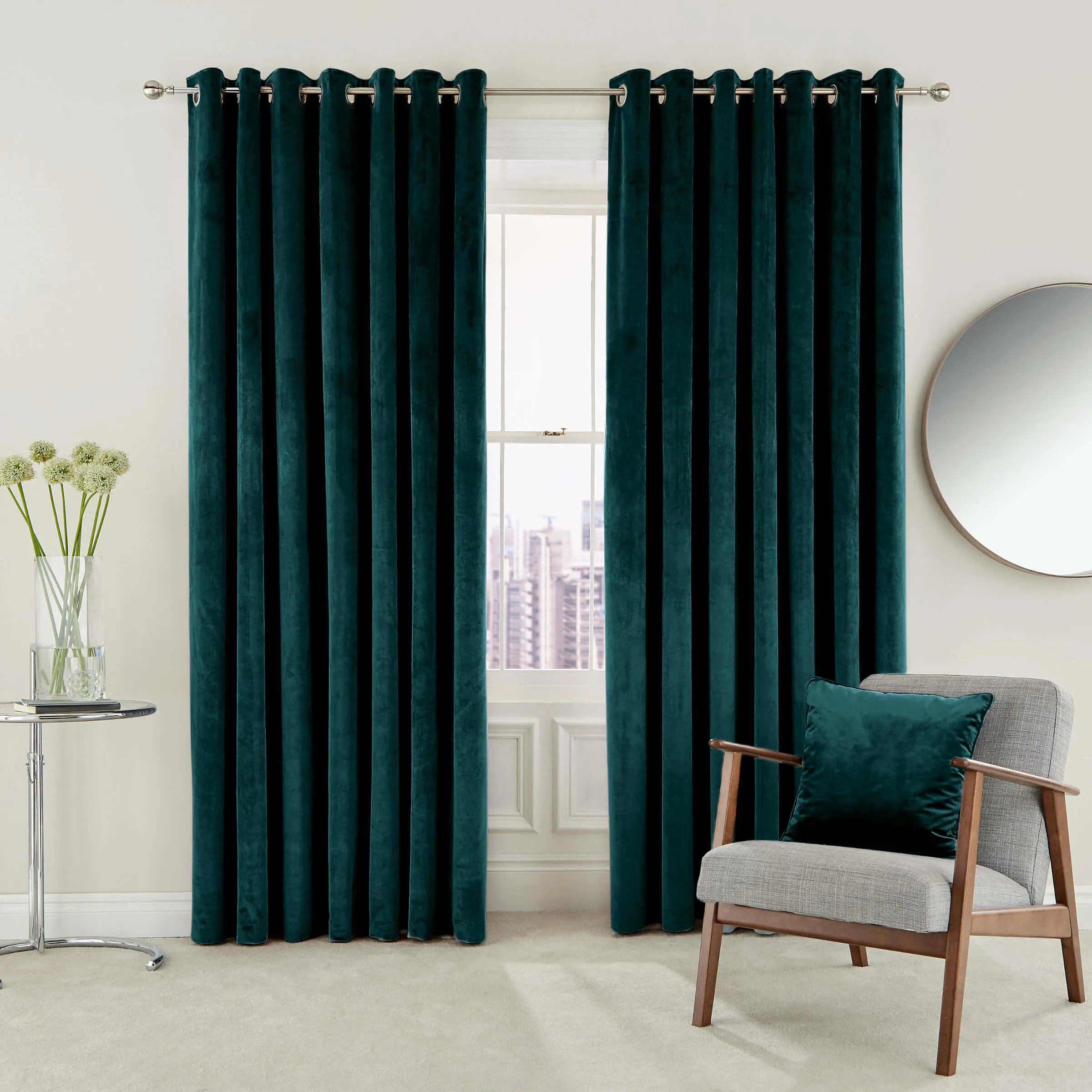 Helena Springfield 'Escala' Woven Lined Curtains|Size: 167cm width x 228cm drop|teal