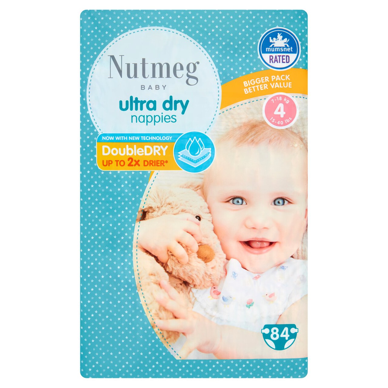 Nutmeg Ultra Dry Nappies Size 4