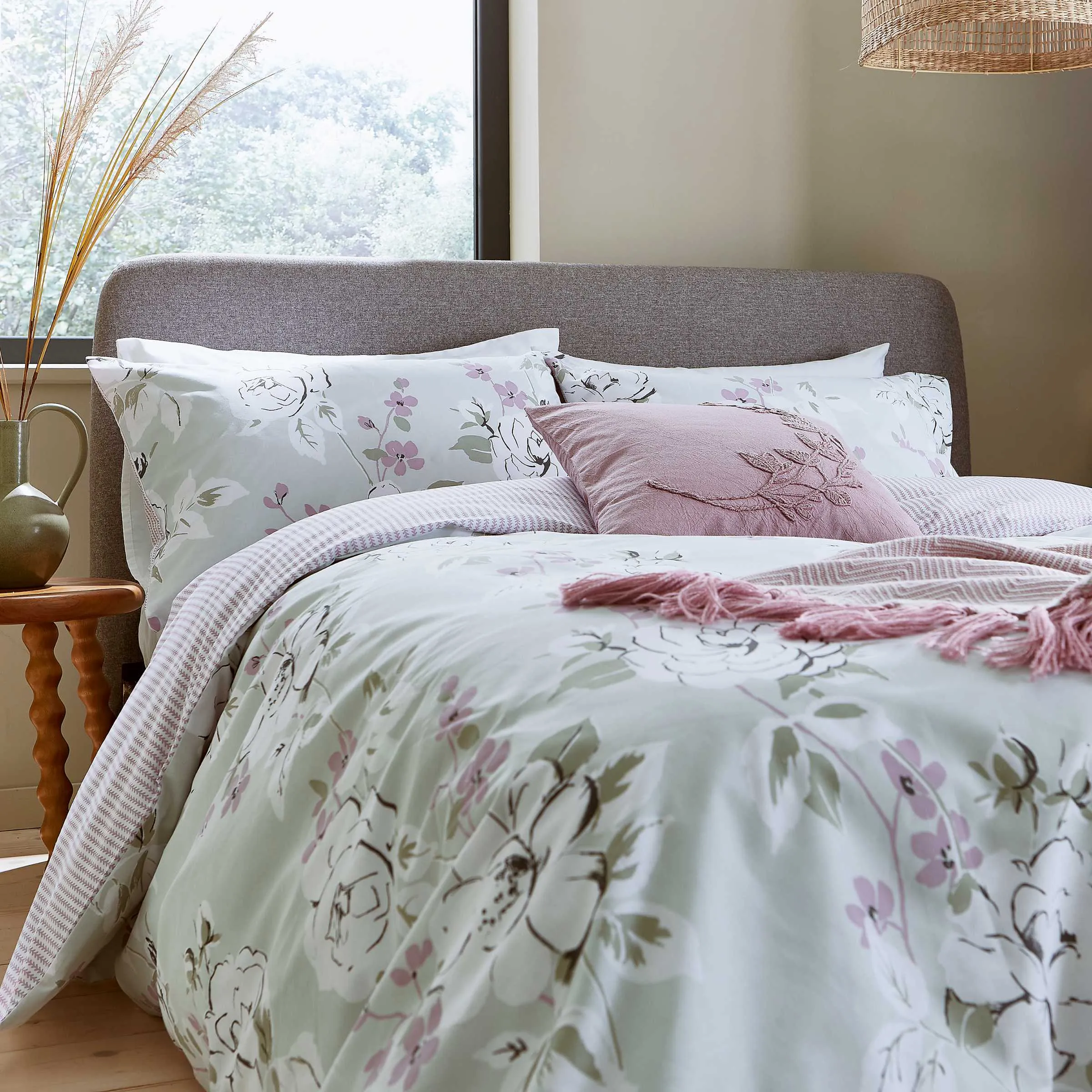 Helena Springfield Fable Matilda Single Duvet Cover Set, Sage Green/Lilac