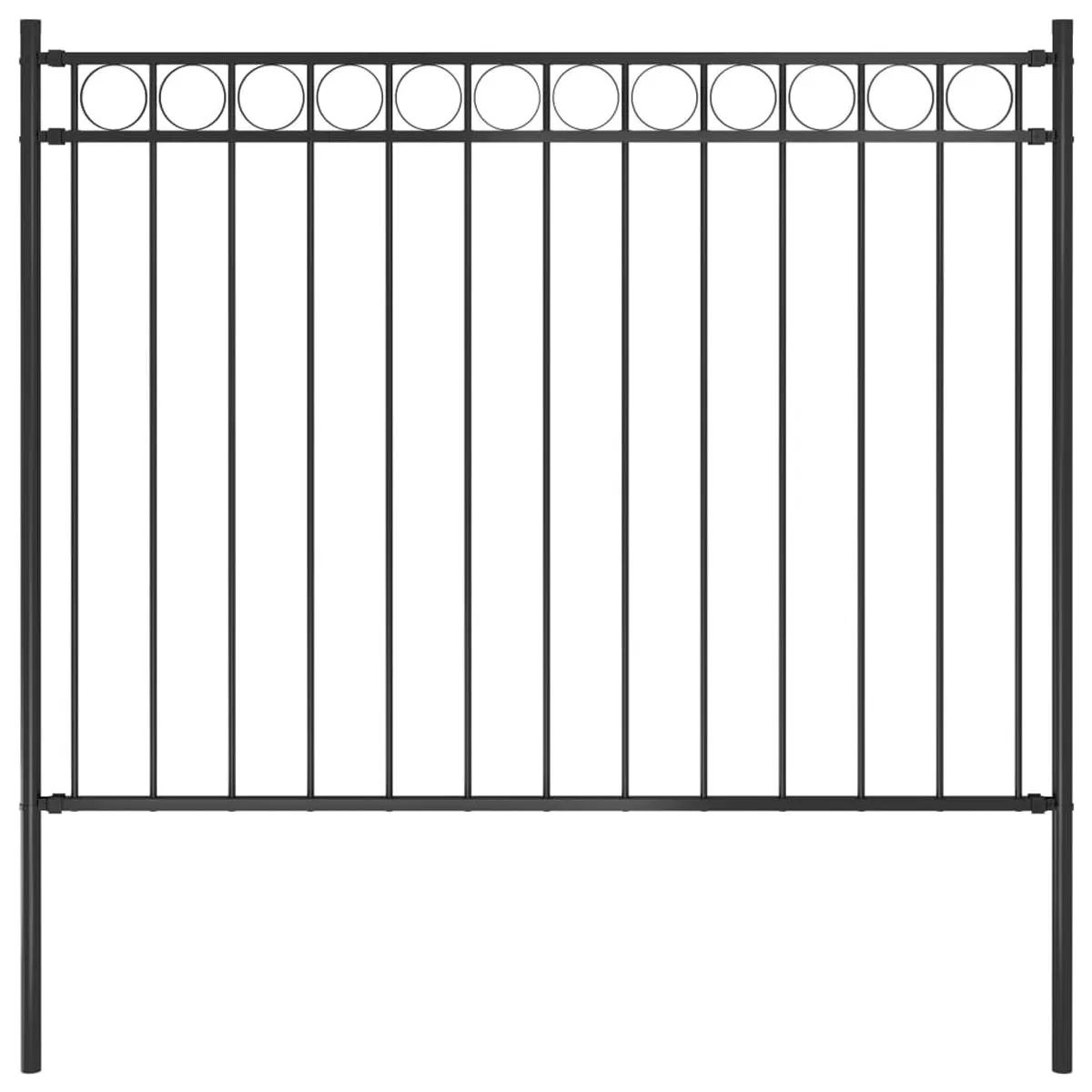 VidaXL Garden Fence Steel 1.7x1 m Black