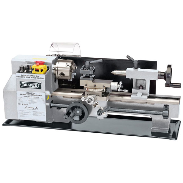  Variable Speed Metal Work Lathe (250W) - Silver