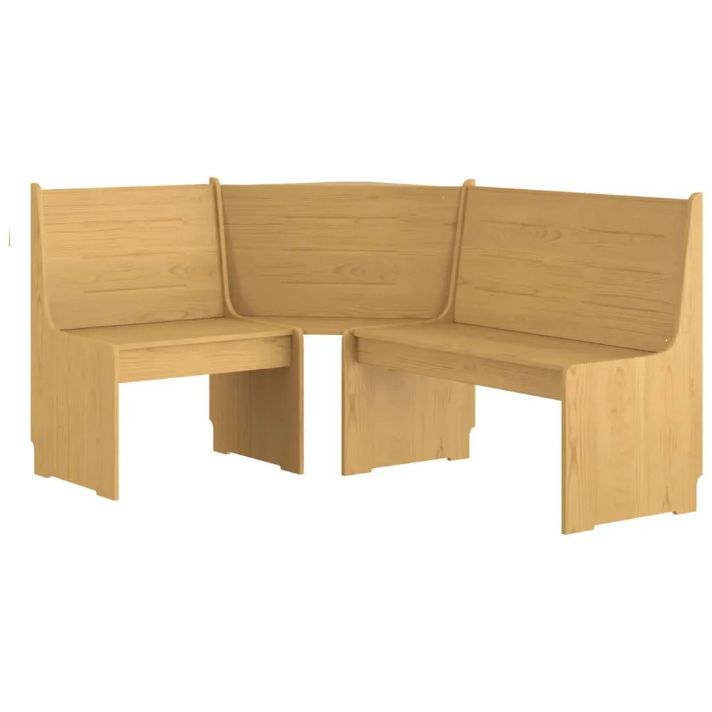 VidaXL Corner Bench 151 cm Solid Wood Pine Honey Brown