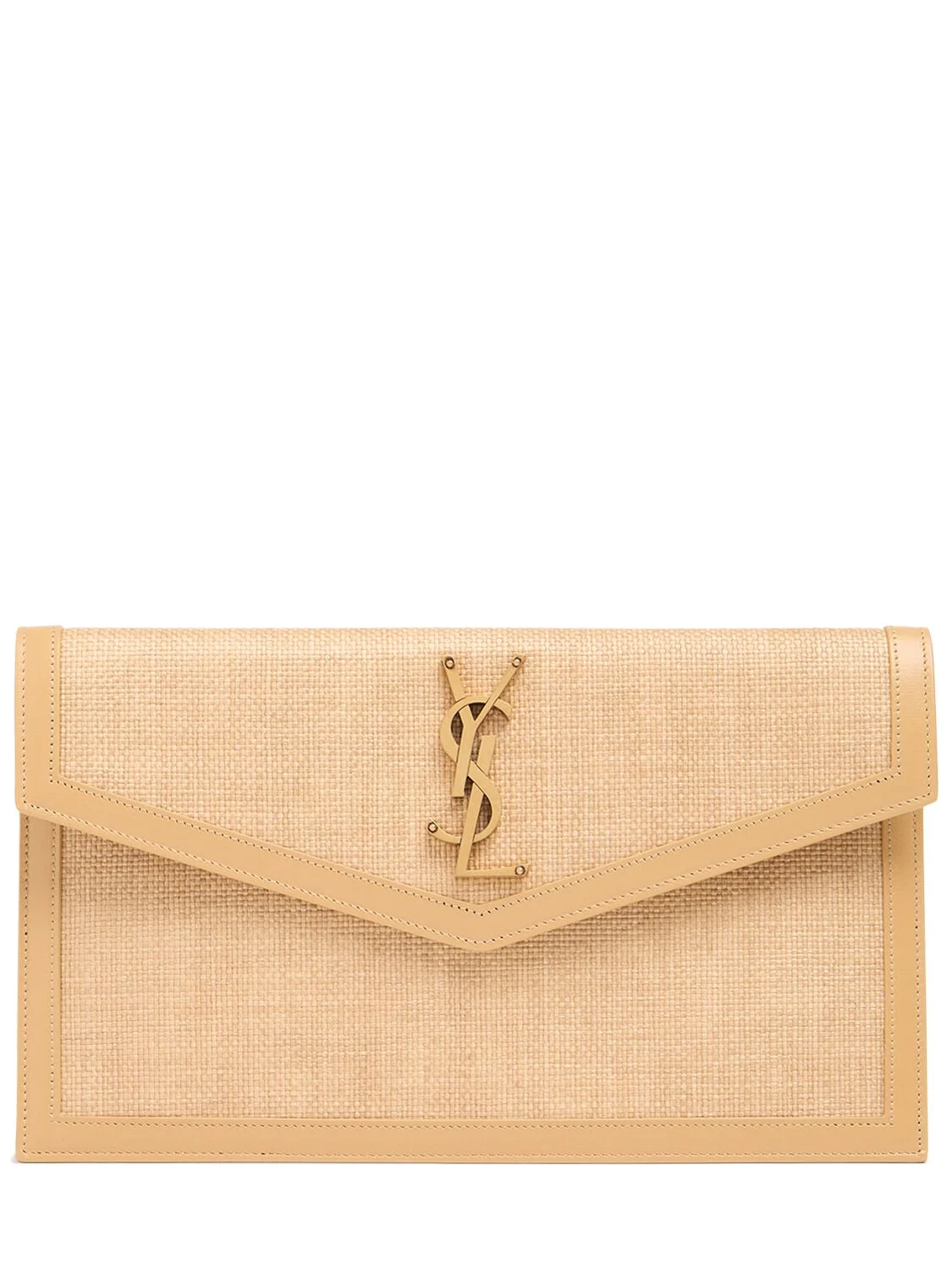 Saint Laurent | Women Medium Uptown Pouch W/leather Details Natural Ha