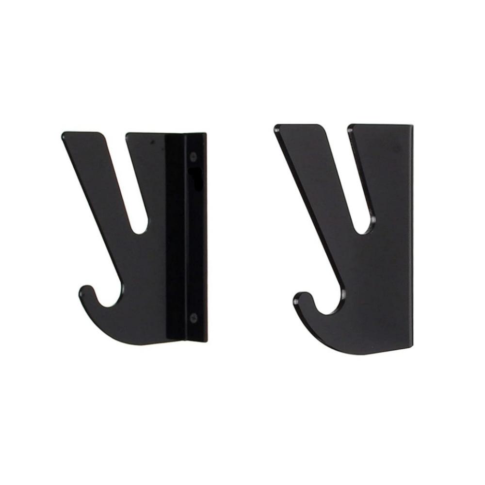 TOMTOP JMS Wall-mounted Display Rack for Skateboards with Storage Hooks 2PCS black