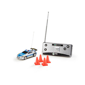 Revell Control Control 23559 Mini Remote Control Car Police, With 27 MHz Control, In a Can Container, Includes Traffic Cones, 8cm in length