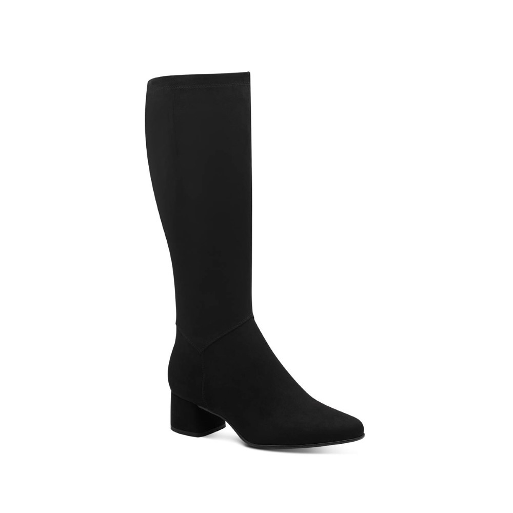 Marco Tozzi Kowa Long Black Womens knee-high boots 25512-43-001 in a Plain Textile in Size 40