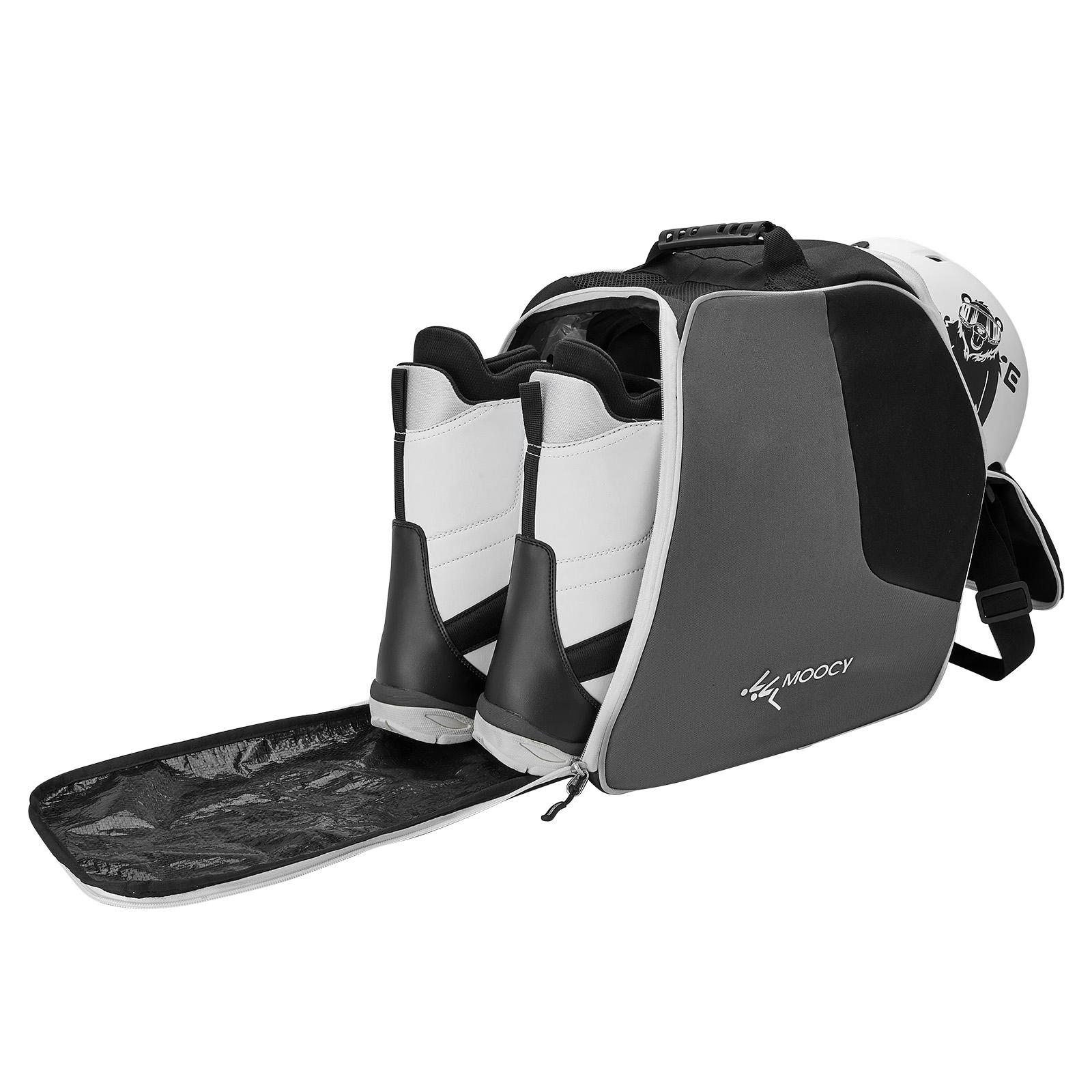 TOMTOP JMS Ski Boots Bag Snowboard Boots Bag Travel Boot Bag for Ski Helmets Ski Boot Gloves black/grey