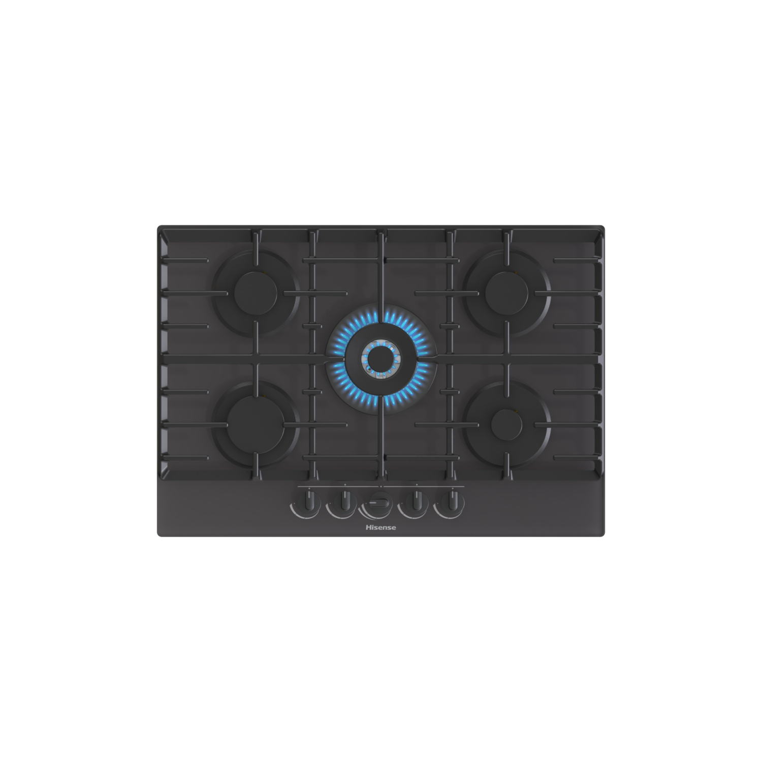 Hisense GG773B 75 cm Gas Hob - Black, Black