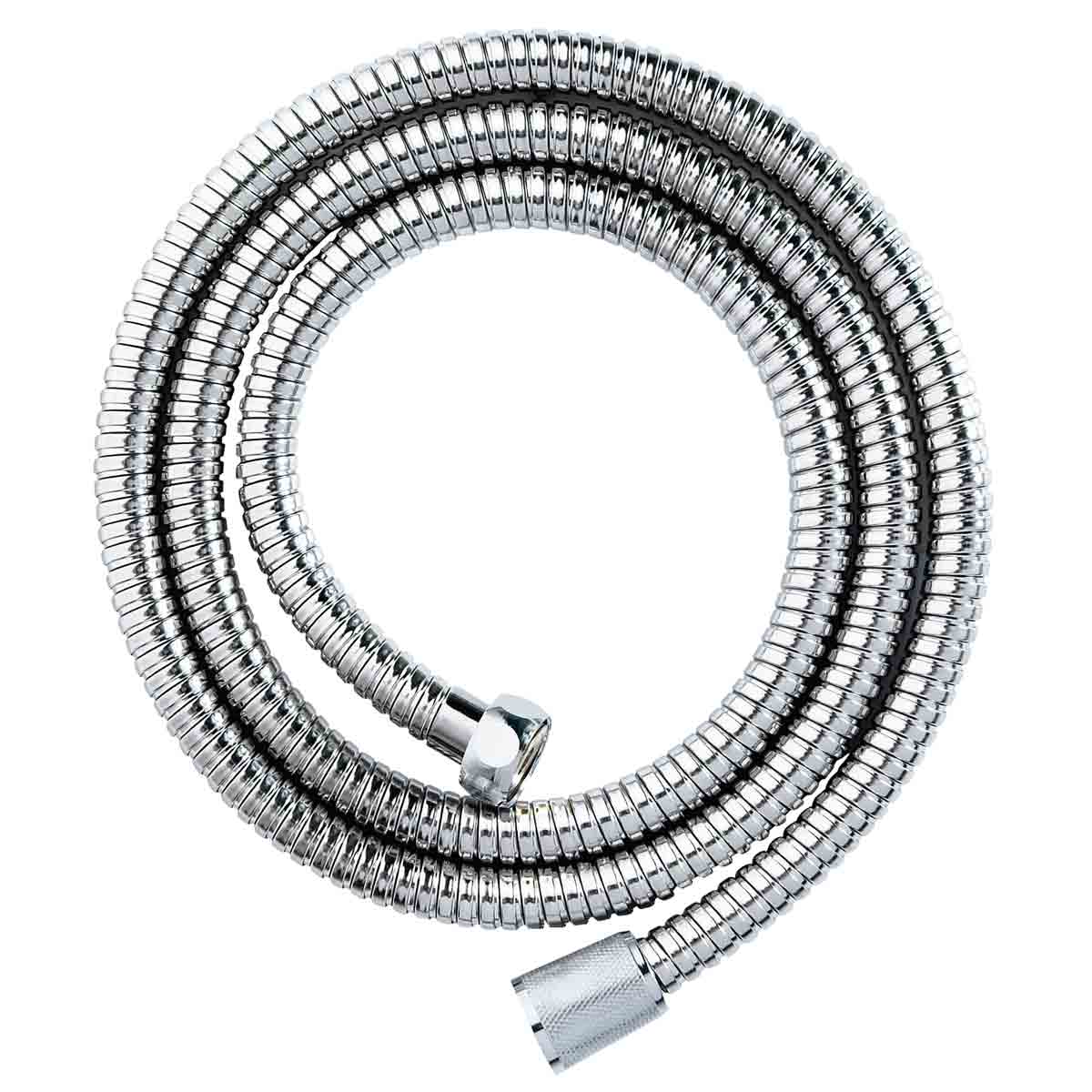 Showerdrape Double Spiral Stainless Steel Chrome Shower Hose  1.5M X 11Mm|silver