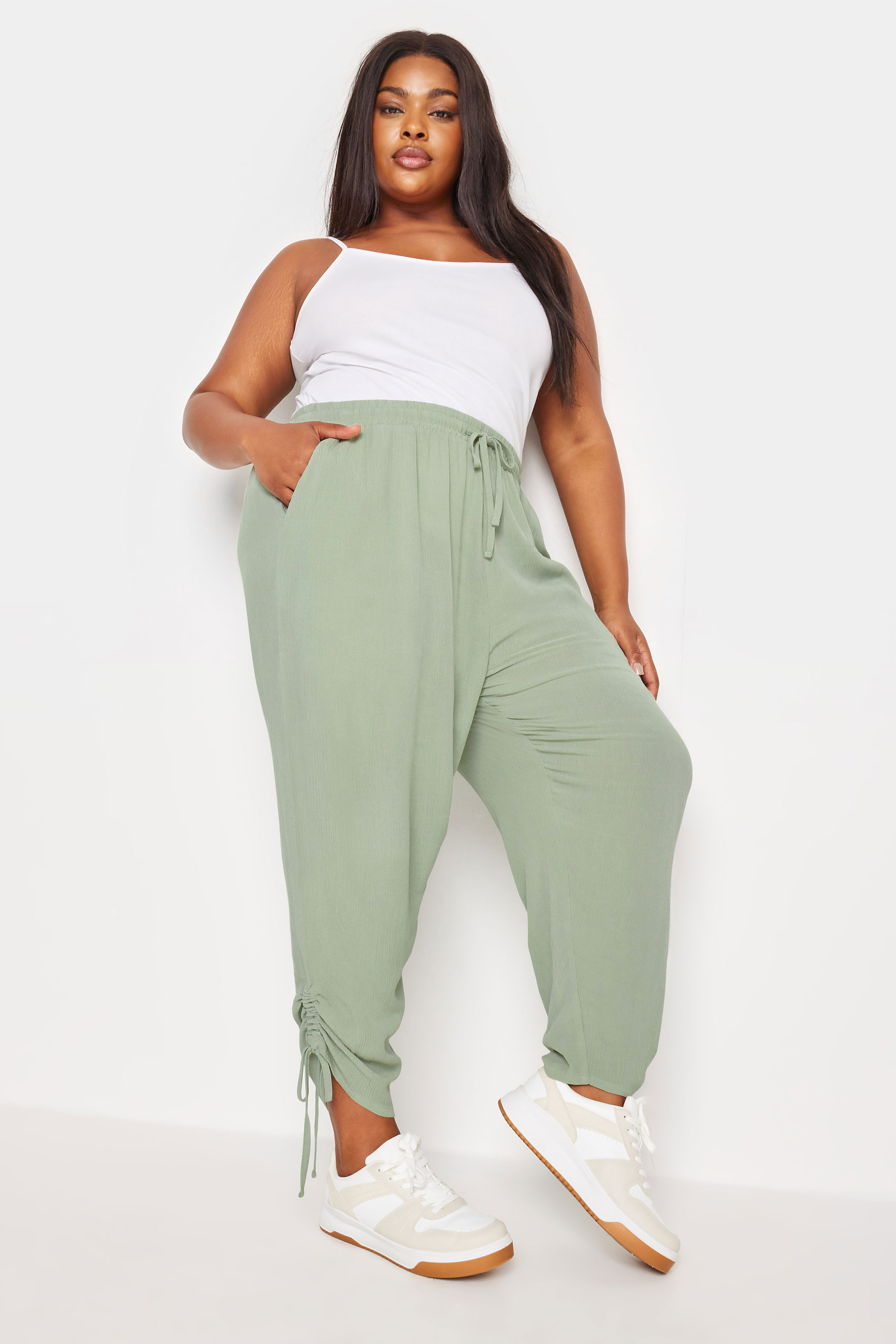Crinkle Cropped Trousers