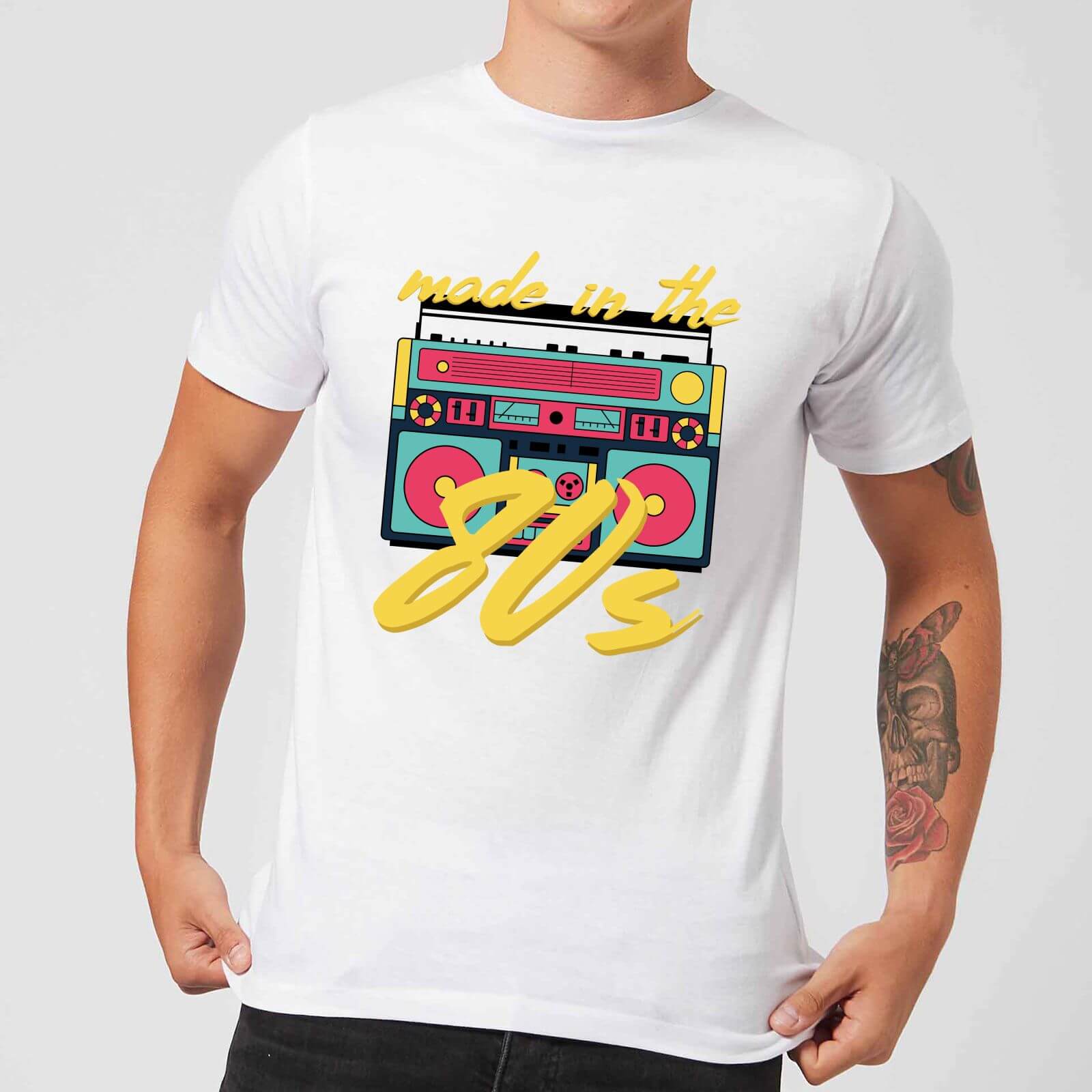 By IWOOT Made In The 80s Boombox Men's T-Shirt - White - 5XL - White