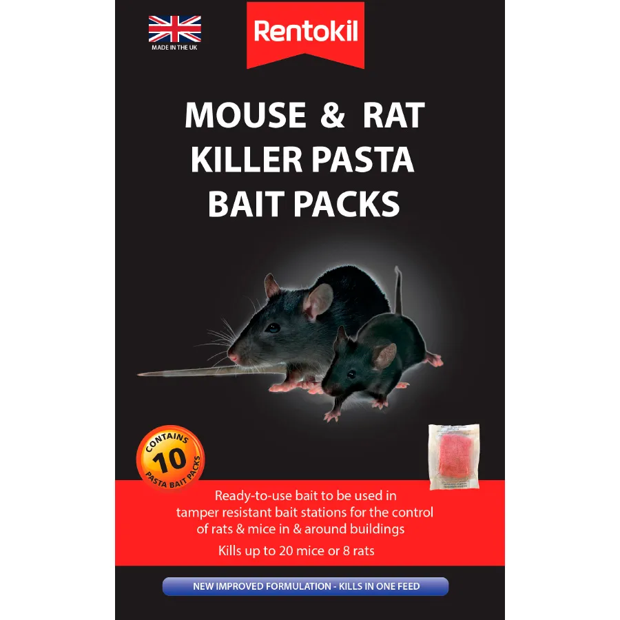Rentokil Mouse & Rat Killer Pasta Bait Packs - 10 Sachet