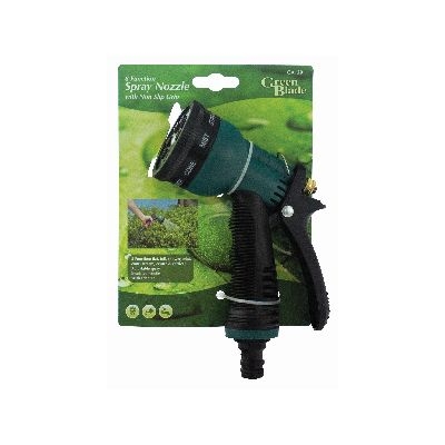 Blackspur 6 Function Spray Nozzle With Non Slip Grip - hose spray gun garden adapter nozzle male female mender thread tap connector ten setting 2 connectors