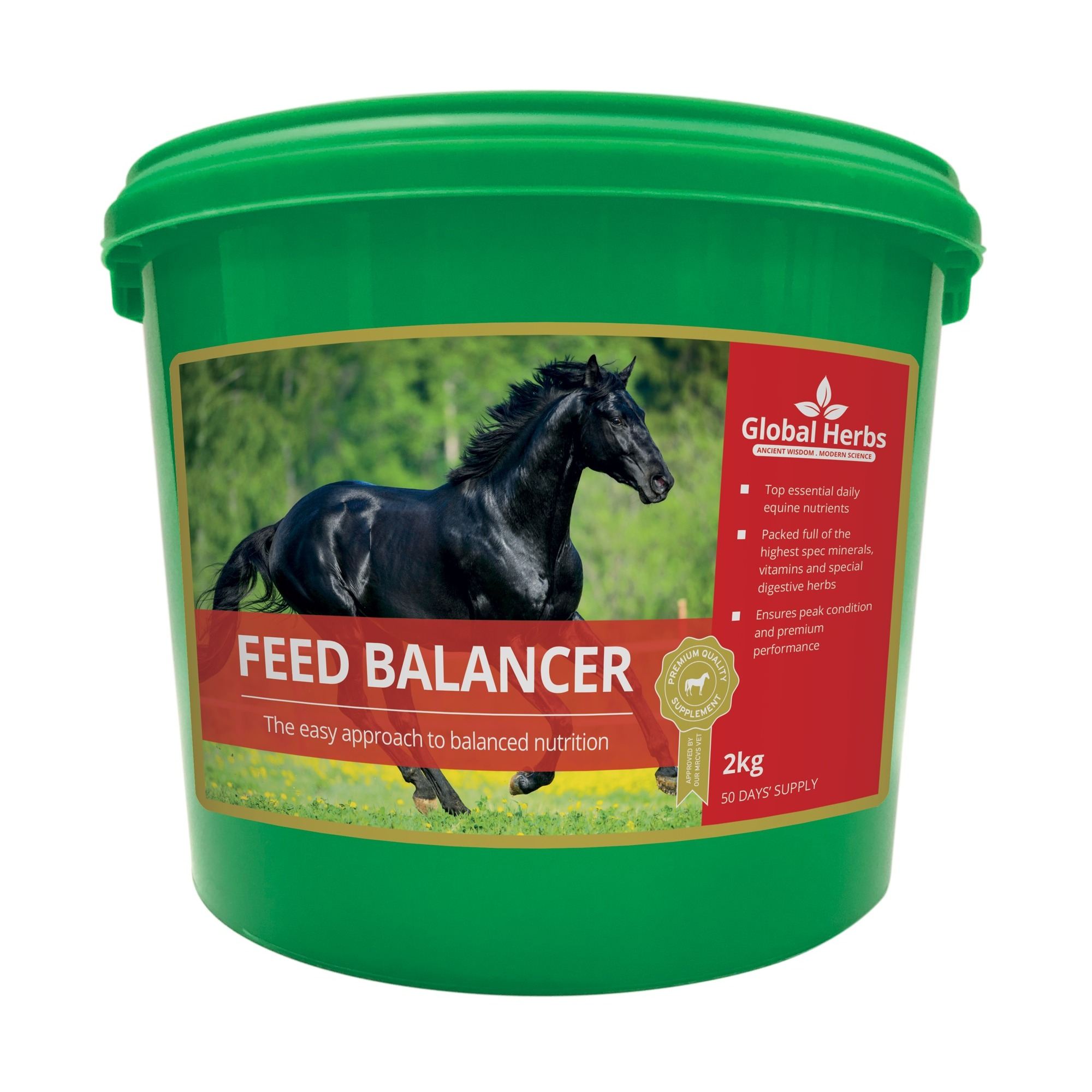 Global Herbs Feed Balancer for Horses - 2kg Tub