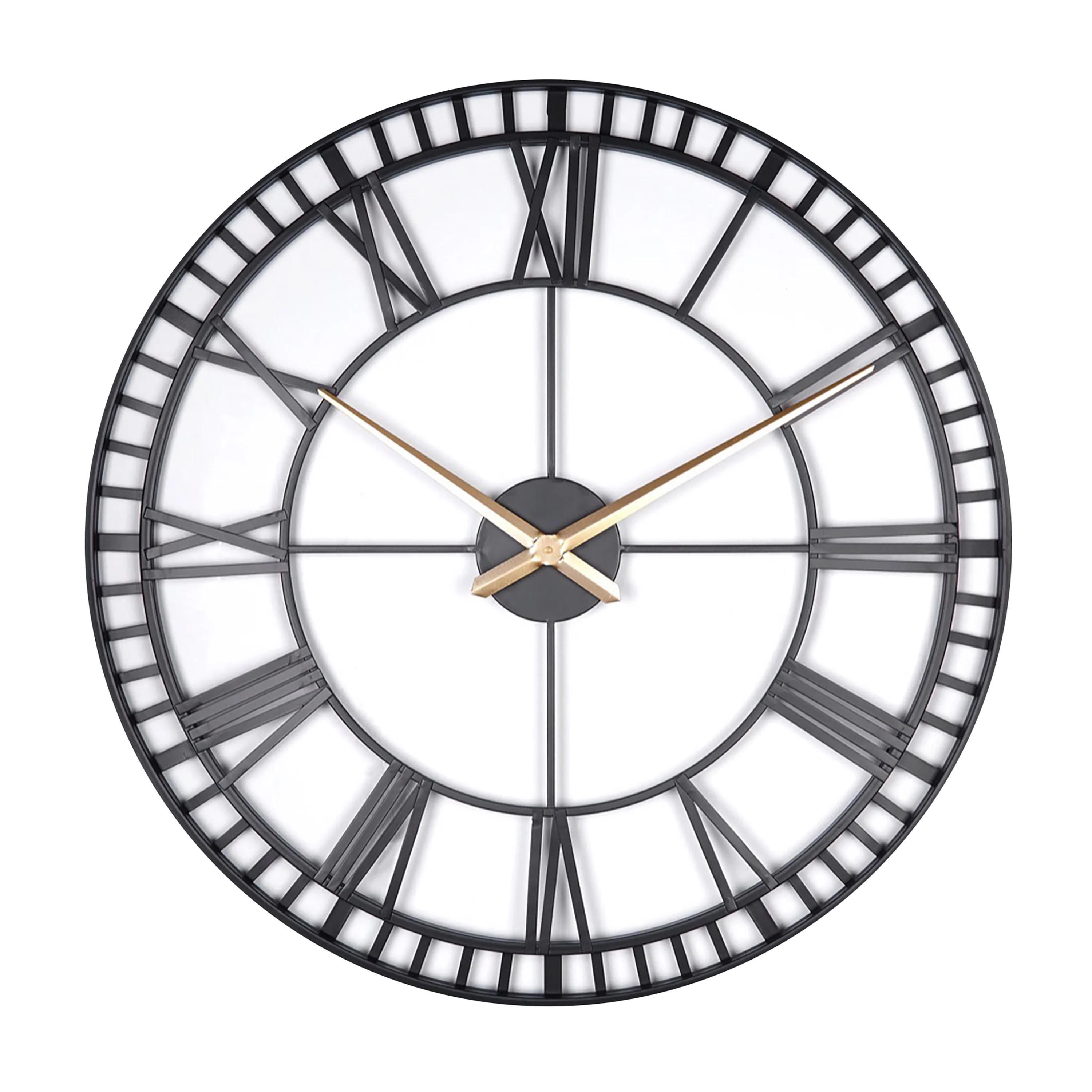 Roger Lascelles Clocks Oversized Skeleton 80cm Wall Clock black