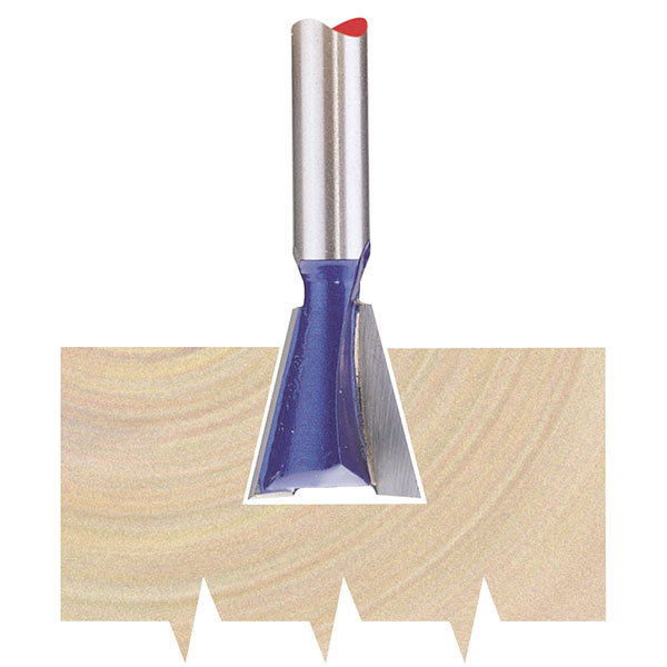 Draper Tct Router Bit, 1/4" Dovetail, 14mm Diameter 75346