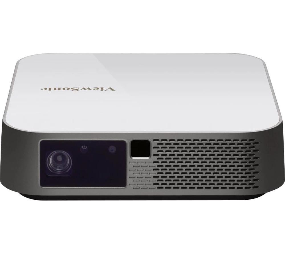 ViewSonic M2e Full HD Smart Home Cinema Projector, White,Silver/Grey