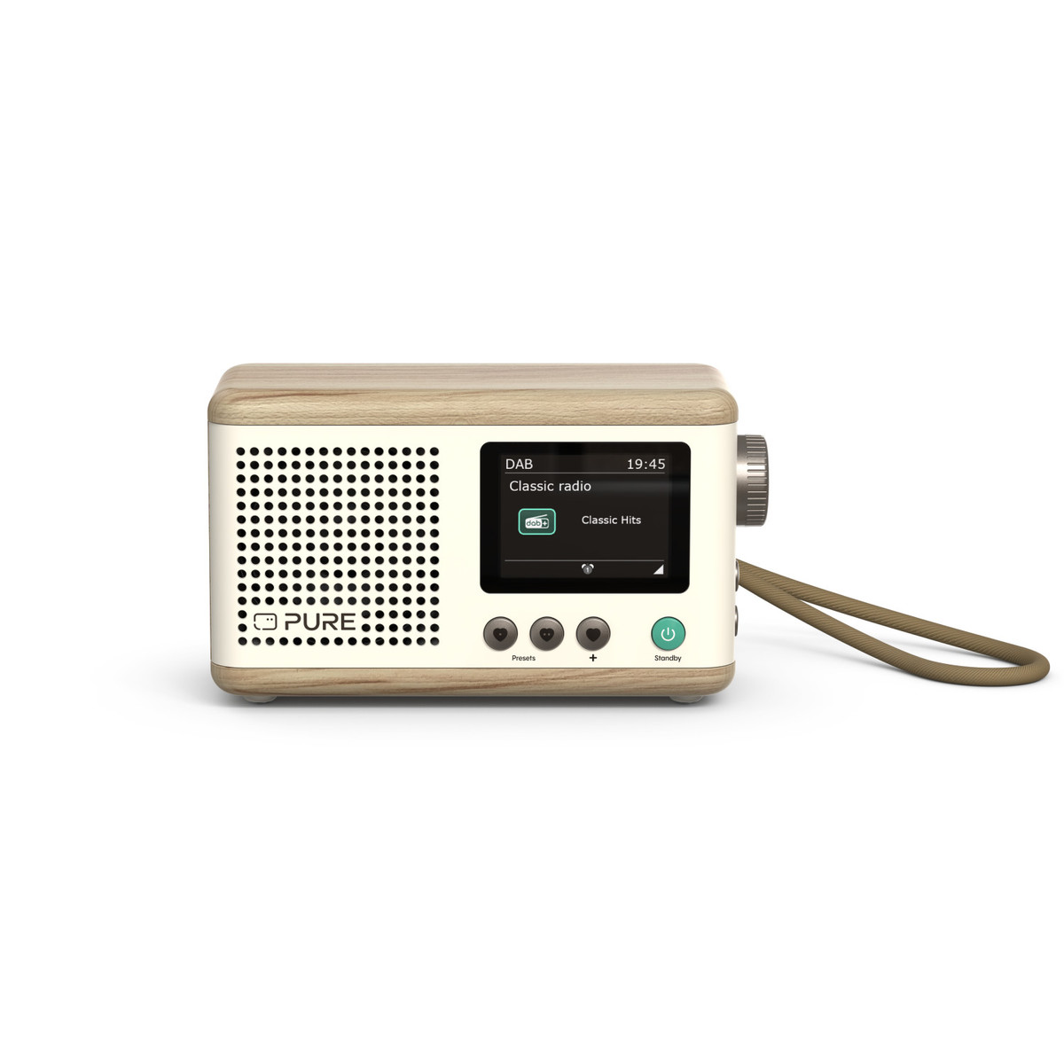Pure Classic Mini Portable Radio - Cotton White / Oak