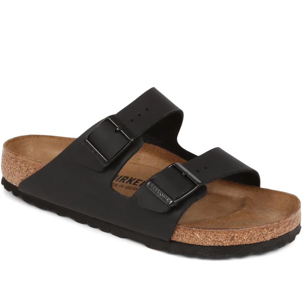 Birkenstock arizona black flat sandals Black