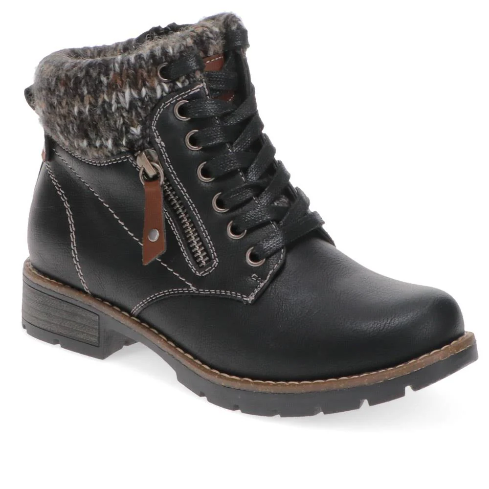 Knitted Cuff Ankle Boots