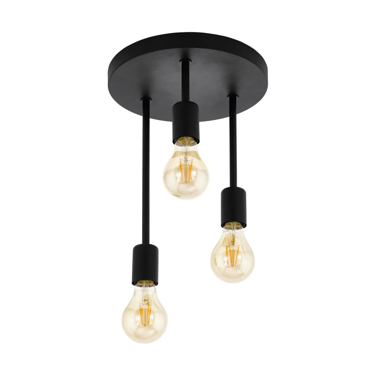 Eglo Lighting EGLO Wilmcote  Metal 3 Light Ceiling Light|black