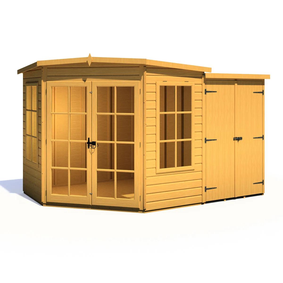 Shire 8X12 Hampton Summerhouse With Side Shed Assembly Option: No Asse