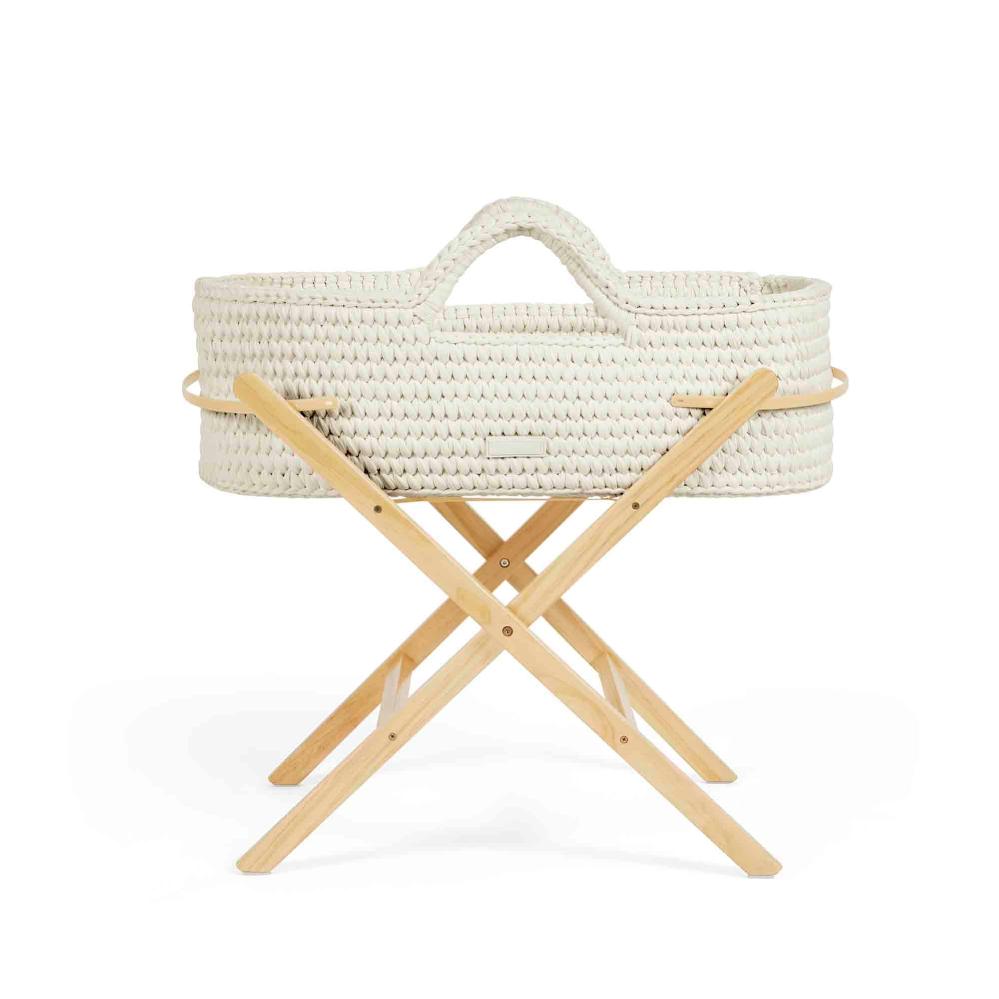 Nova Moses Basket & Stand - Cloud / Pine