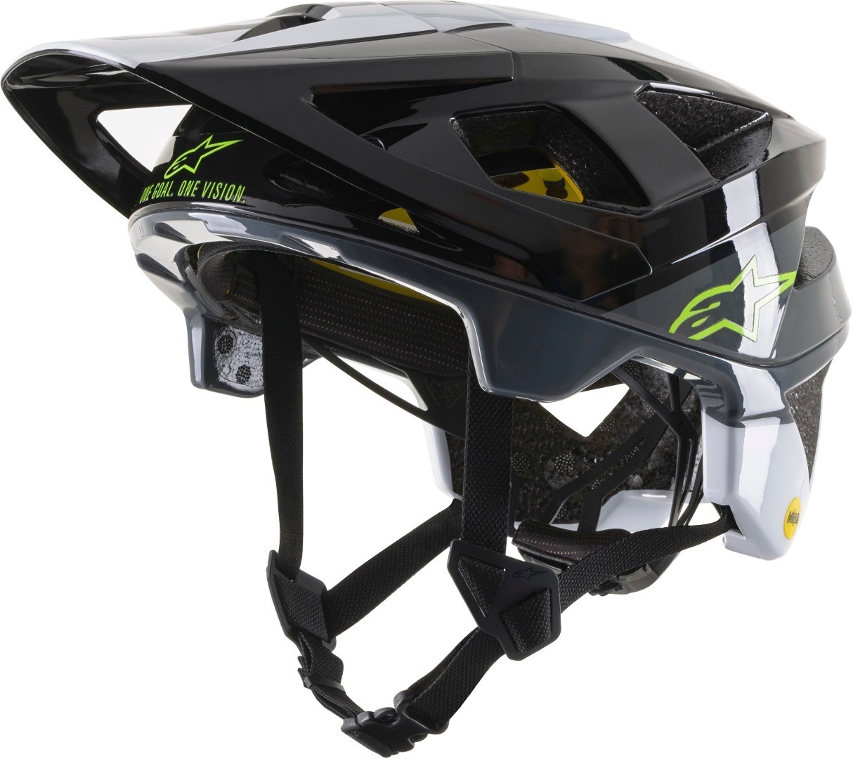 Alpinestars Vector Tech Mips Helmet - Pilot Black White Cool Gray Glos